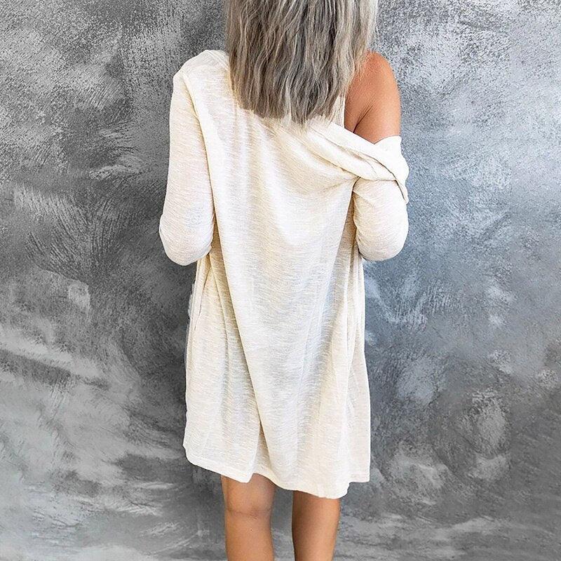 Dinah | Open Front Cardigan Black Lightweight Snap Button for Women