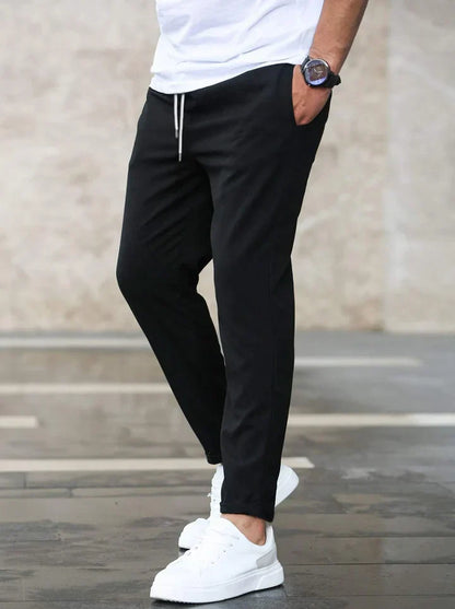 Roland | Joggers Black Stretch Slim Tapered for Men