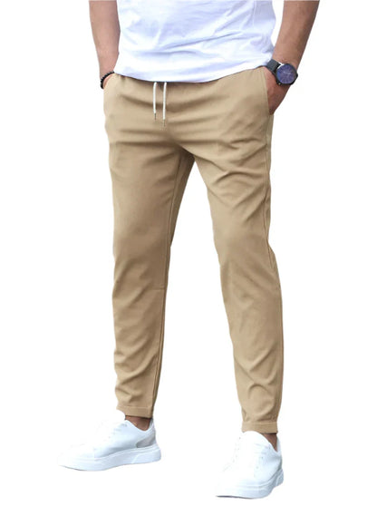 Roland | Joggers Black Stretch Slim Tapered for Men