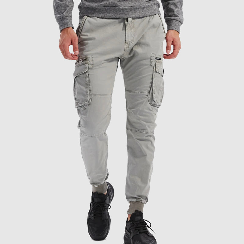 Digby | Cargo Joggers Khaki Cotton Cuffed Drawstring for Men