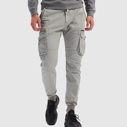 Digby | Cargo Joggers Khaki Cotton Cuffed Drawstring for Men
