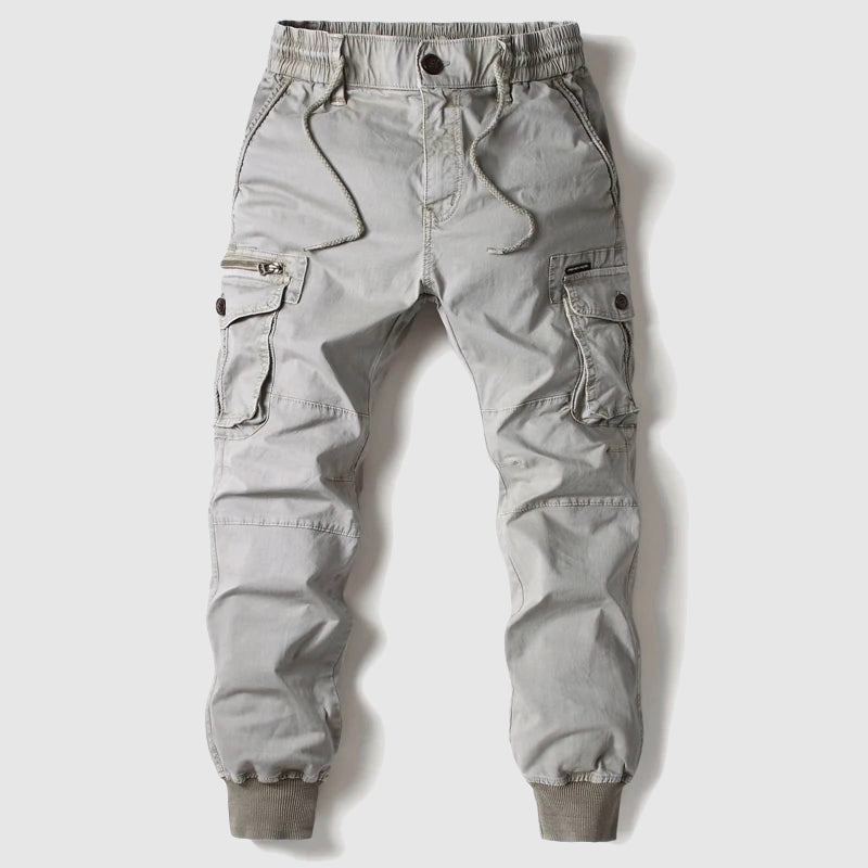 Digby | Cargo Joggers Khaki Cotton Cuffed Drawstring for Men