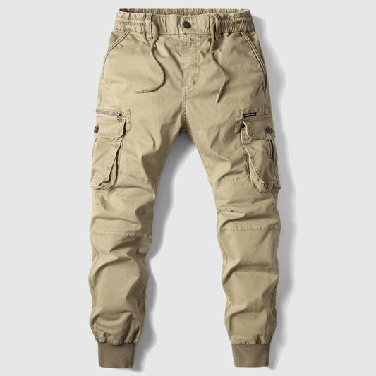 Digby | Cargo Joggers Khaki Cotton Cuffed Drawstring for Men
