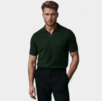 Tristan | Polo Shirt Cream Knit Open Collar Short Sleeve for Men