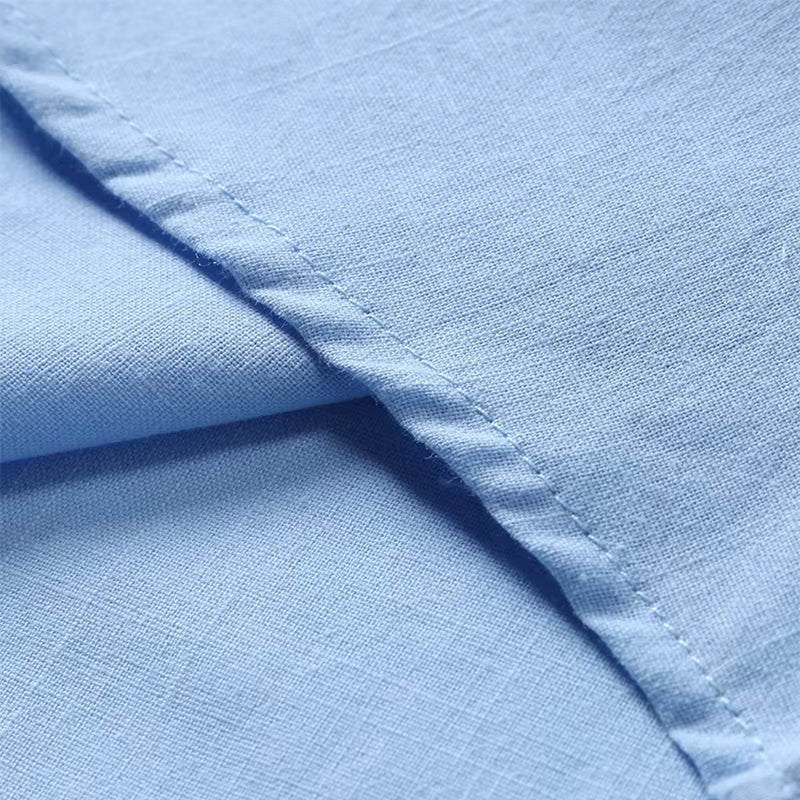 Rowan | Polo Shirt Sky Blue Linen Short Sleeve for Men