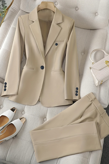 Cecilia | Blazer & Trouser Suit Set Sky Blue Polyester Tailored for Women