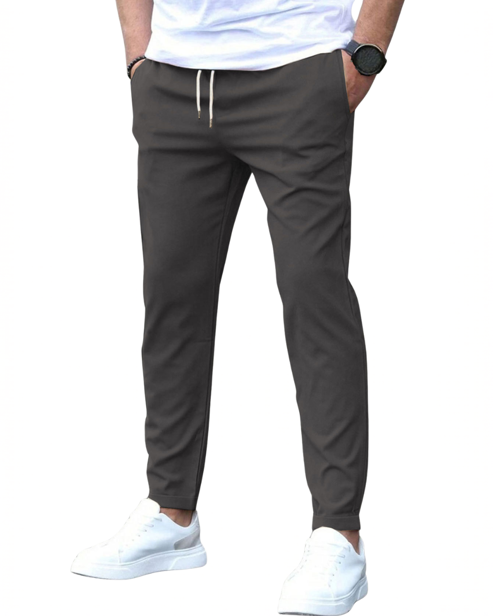 Roland | Joggers Black Stretch Slim Tapered for Men