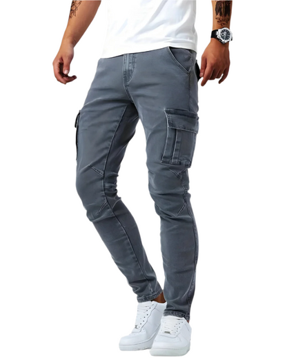 Orson | Cargo Jeans Light Blue Denim Skinny Stretch for Men