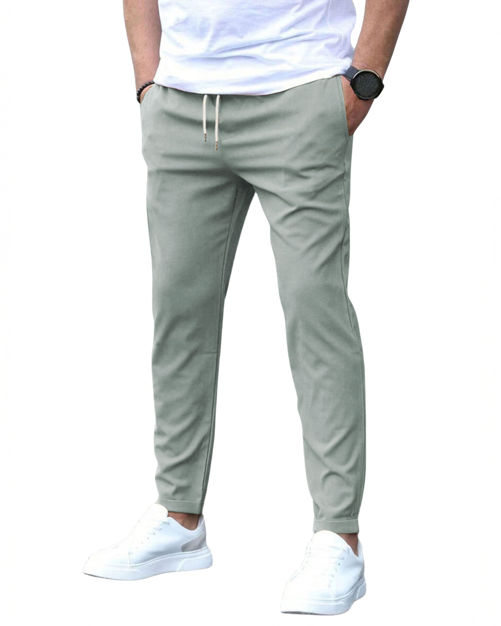 Roland | Joggers Black Stretch Slim Tapered for Men