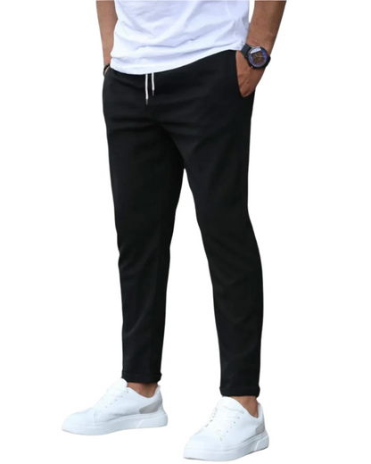 Roland | Joggers Black Stretch Slim Tapered for Men