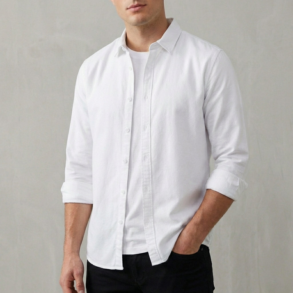 Jack | Oxford Shirt Blue Cotton Button-Down Long Sleeve for Men