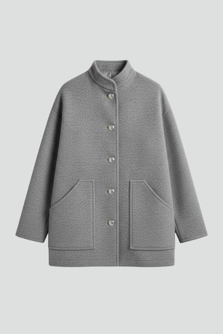 Ernestine | Jacket Grey Wool-Blend Relaxed Fit for Women