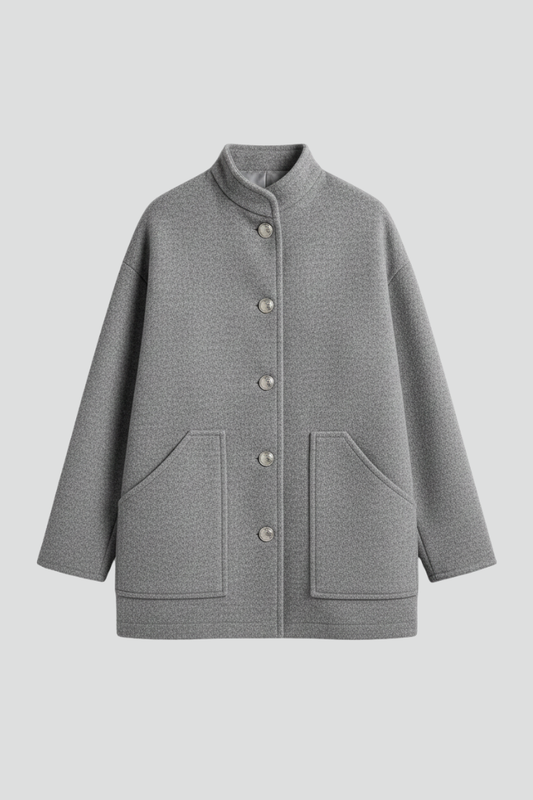 Ernestine | Jacket Grey Wool-Blend Relaxed Fit for Women