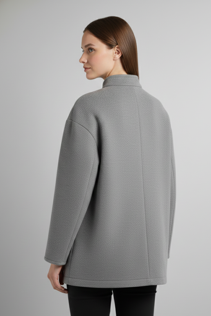 Ernestine | Jacket Grey Wool-Blend Relaxed Fit for Women