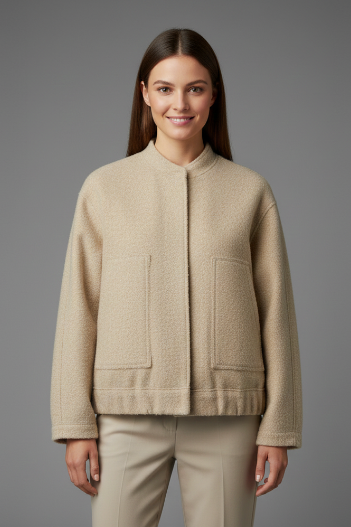 Frances | Bomber Jacket Charcoal Grey Fleece Oversized for Women