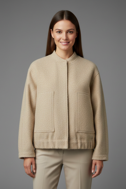 Frances | Bomber Jacket Charcoal Grey Fleece Oversized for Women