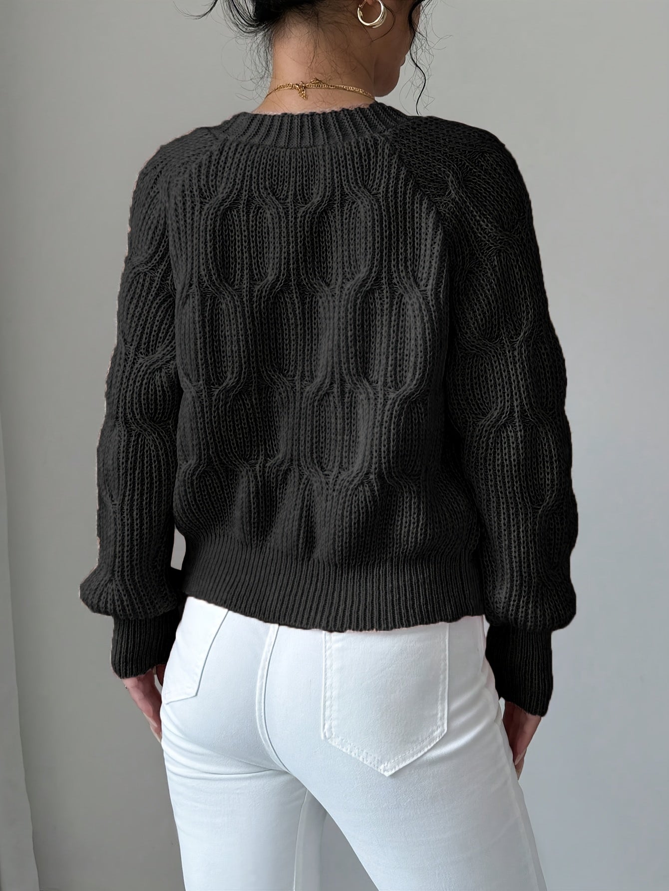 Nerissa | Cardigan Pink Knit Bow-Detail V-Neck for Women