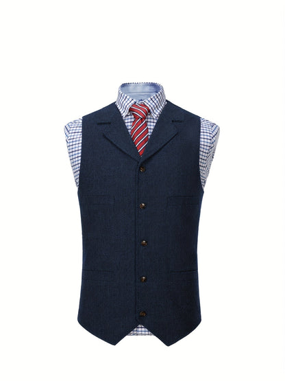 Etta | Waistcoat Brown Herringbone Tweed Notched Lapel for Women