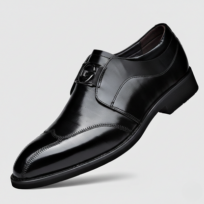 Ewan | Loafers Brown Vegan Leather Buckle Detail Slip-On for Men