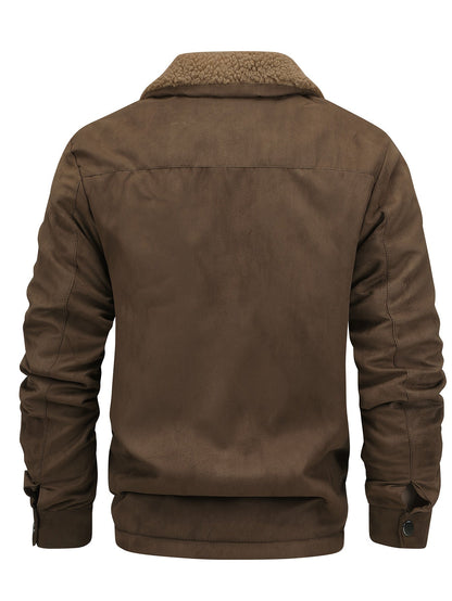 Jessamine | Trucker Jacket Brown Faux Suede Sherpa-Lined for Women