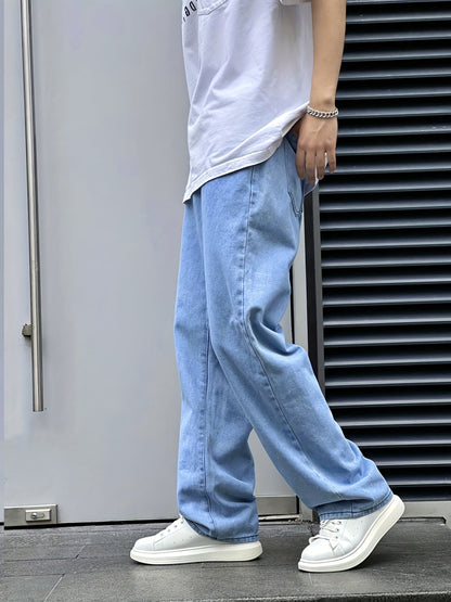 Selwyn | Wide-Leg Jeans Light Blue Denim Relaxed Fit for Men