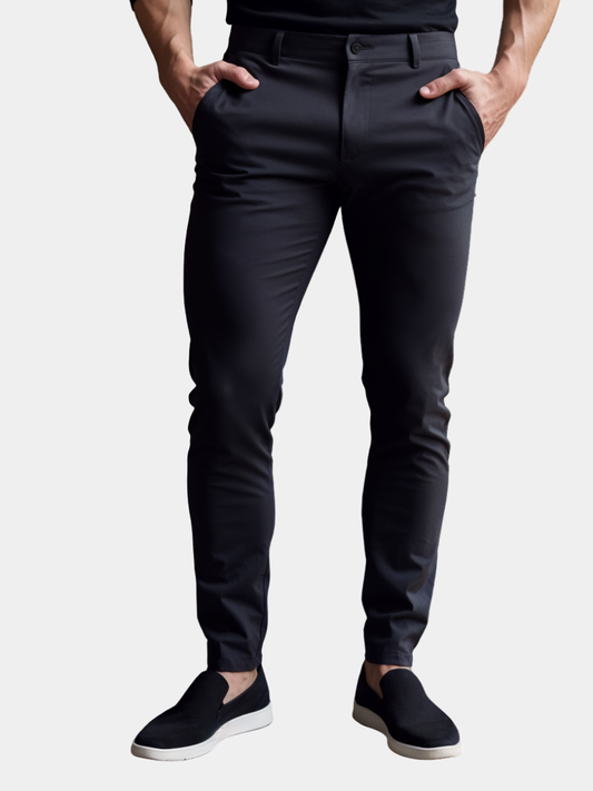 Piers | Trousers Charcoal Stretch Slim Tapered for Men