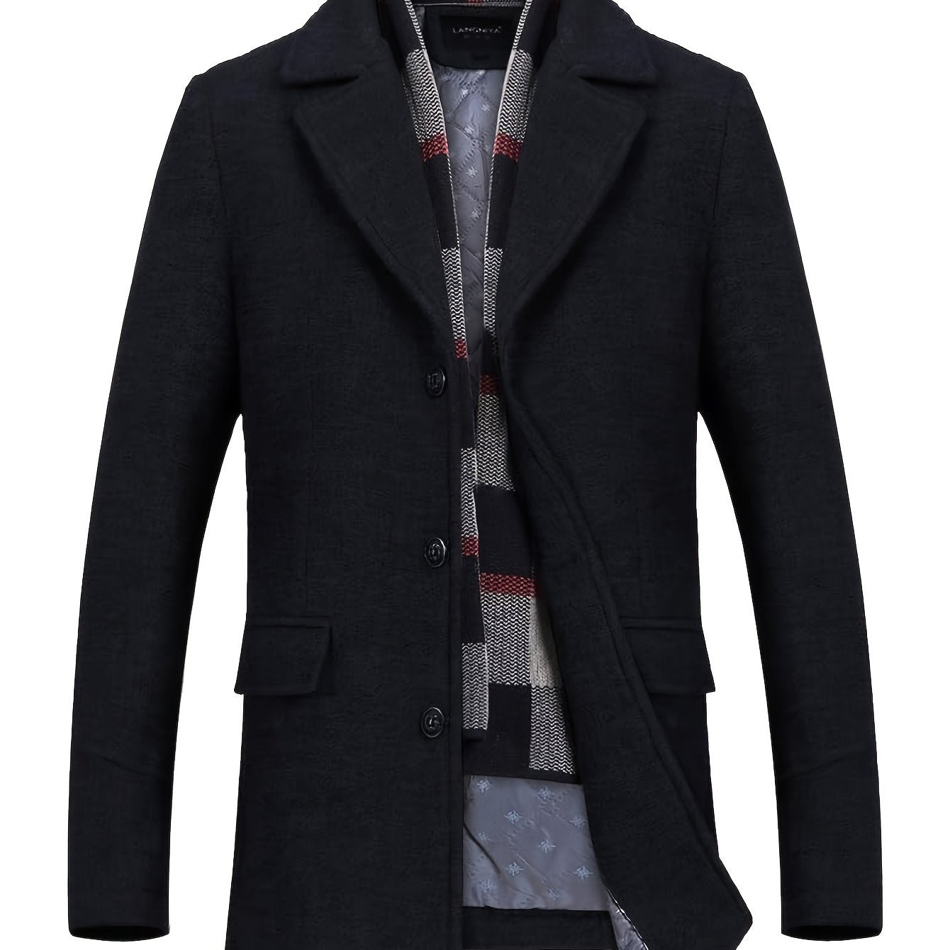Winifred | Tailored Overcoat Black Wool Blend Single-Breasted for Women