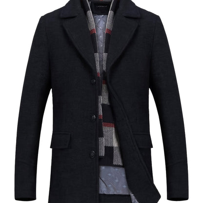 Winifred | Tailored Overcoat Black Wool Blend Single-Breasted for Women
