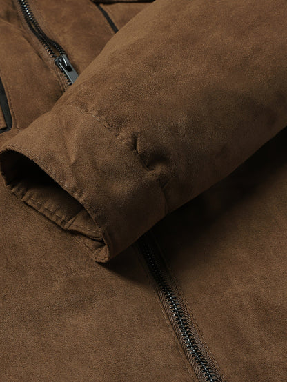 Jessamine | Trucker Jacket Brown Faux Suede Sherpa-Lined for Women