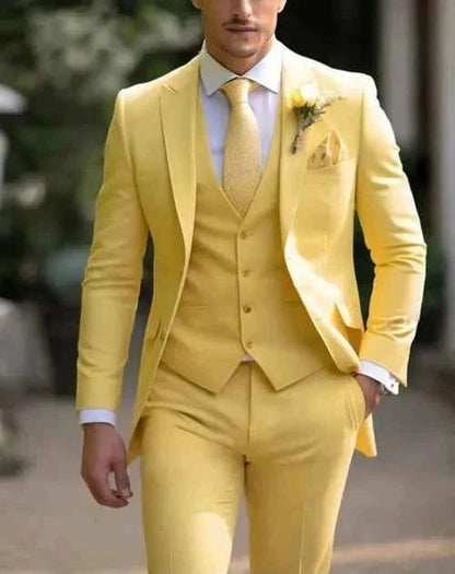 Hugh | Suit Cream Tailored Fit Three-Piece for Men
