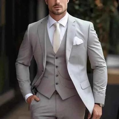 Hugh | Suit Cream Tailored Fit Three-Piece for Men