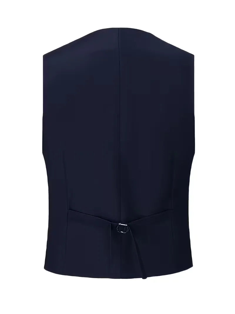 Nathaniel | Suit Black Slim Fit Three-Piece Double-Breasted Waistcoat for Men