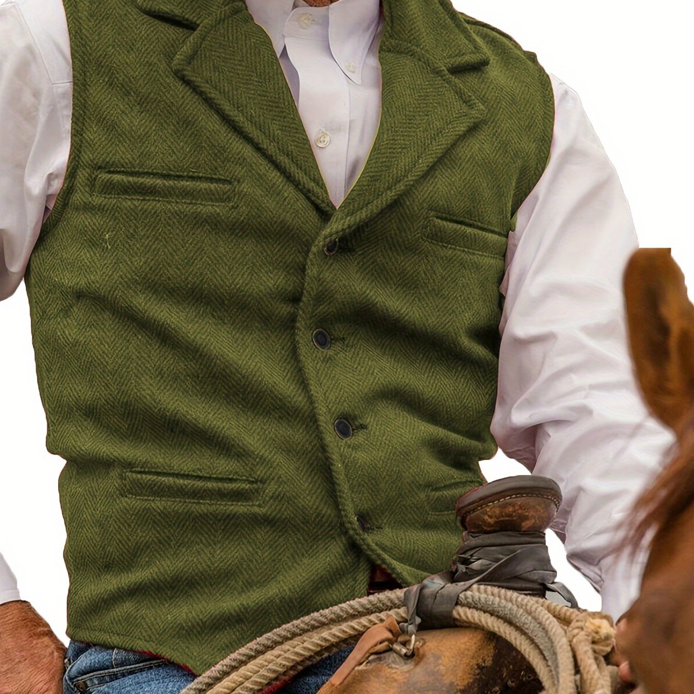 Etta | Waistcoat Brown Herringbone Tweed Notched Lapel for Women