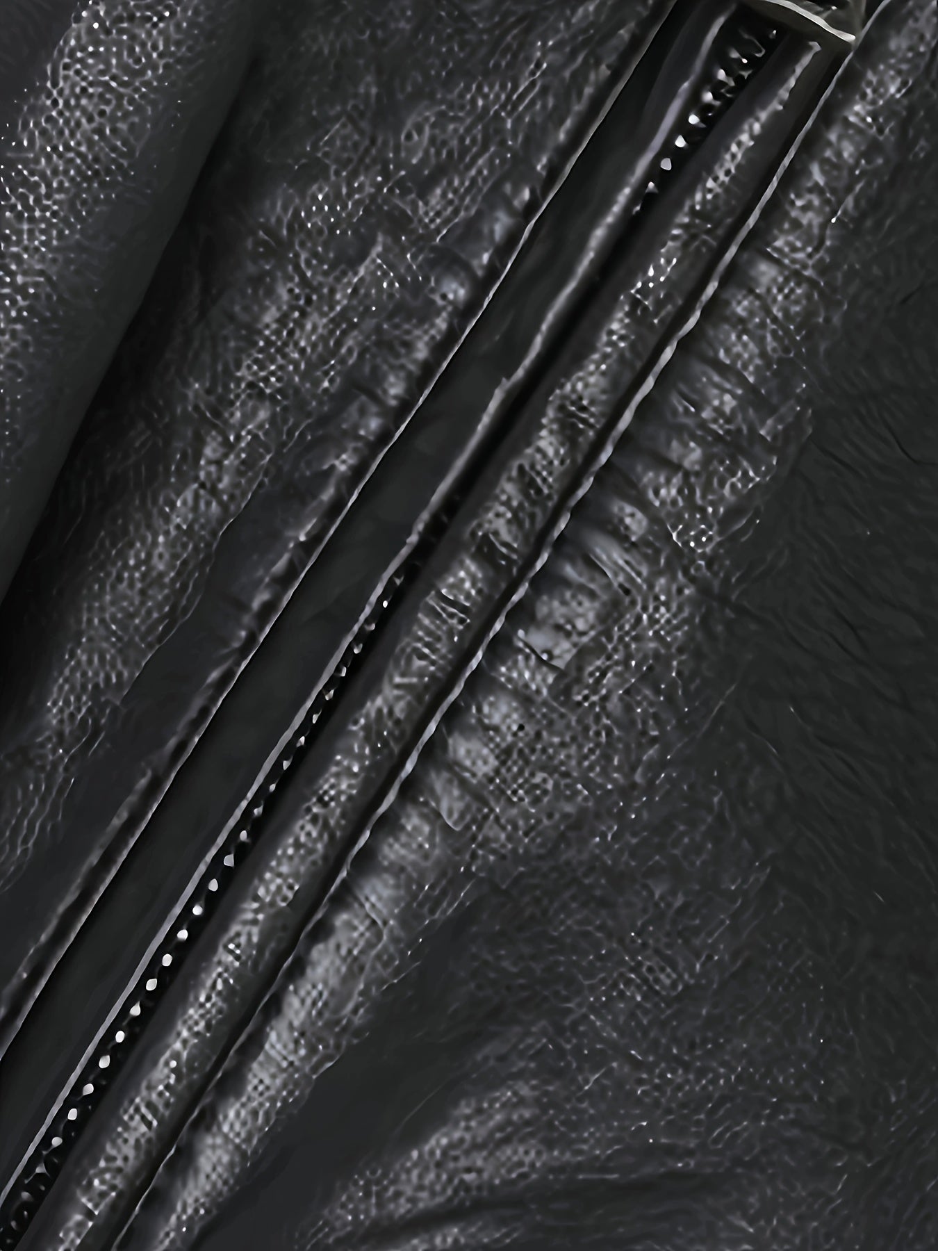 Eilidh | Moto Jacket Black Faux Leather Stand Collar for Women
