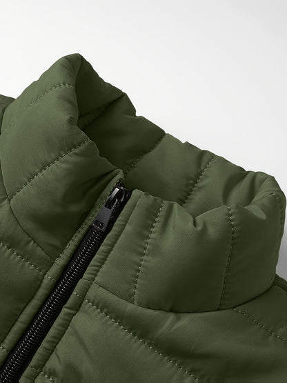 Henrietta | Puffer Jacket Mustard Yellow Quilted Stand Collar for Women