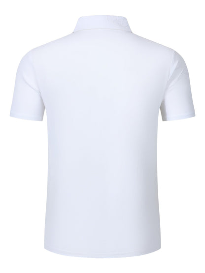 Fergus | Polo Shirt White Cotton-Linen Short Sleeve for Men