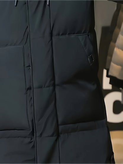 Wilhelmina | Longline Puffer Coat Black Hooded Quilted for Women
