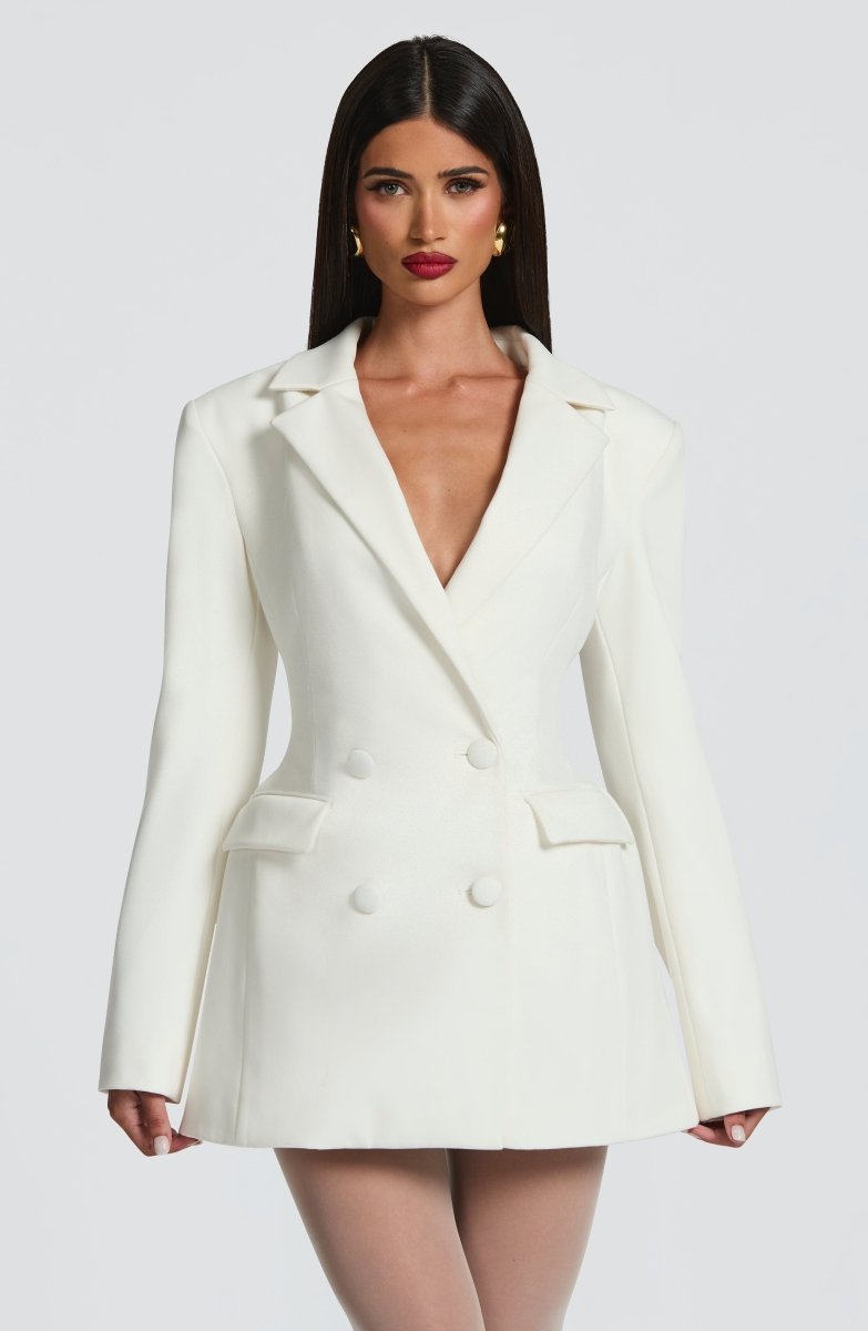 Arden | Mini Blazer Dress Black Tailored Double-Breasted for Women