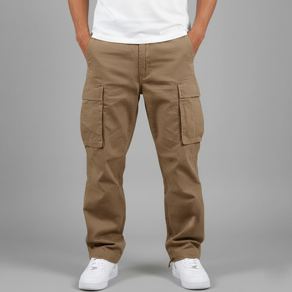 Graham | Cargo Trousers Dark Grey Cotton Multi-Pocket for Men