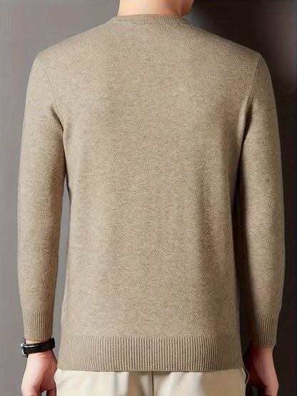 Tobias | Mock Neck Jumper Camel Ribbed Knit for Men