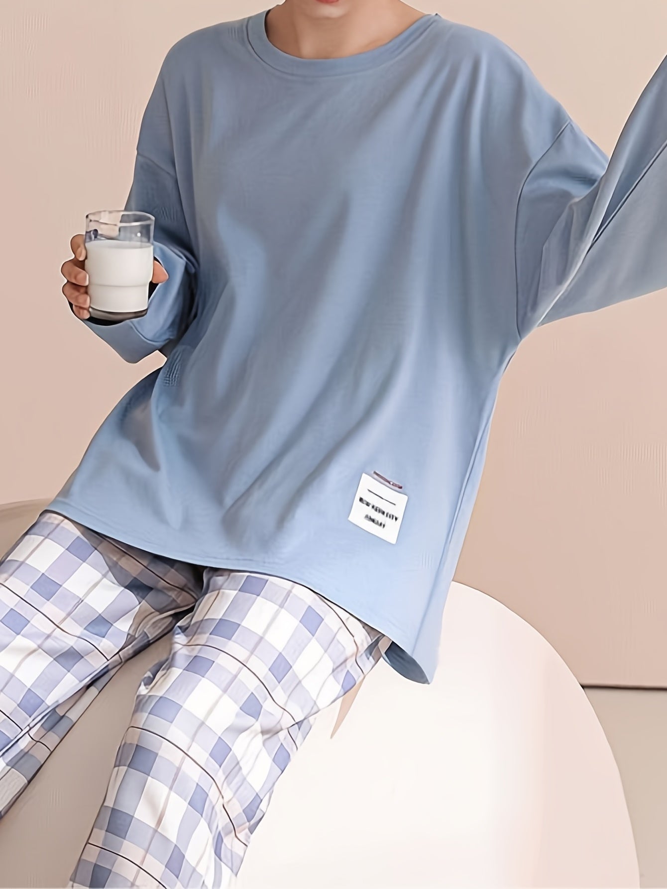 Wynne | Loungewear Set Pink Plaid Relaxed for Women