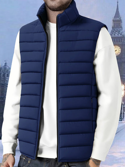 Juniper | Quilted Gilet Olive Green Stand Collar Lightweight for Women