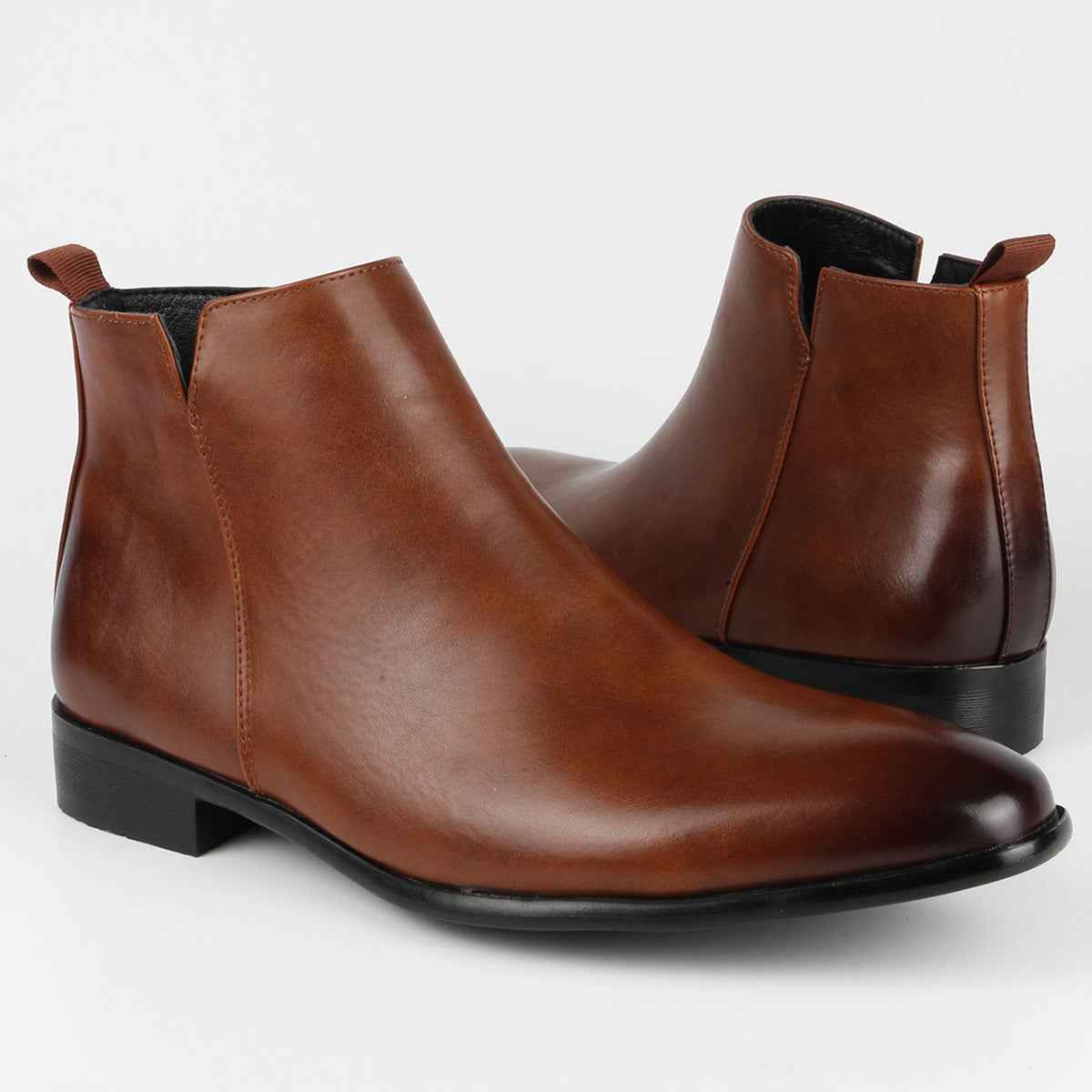 Edmund | Chelsea Boots Tan Leather Slip-On for Men
