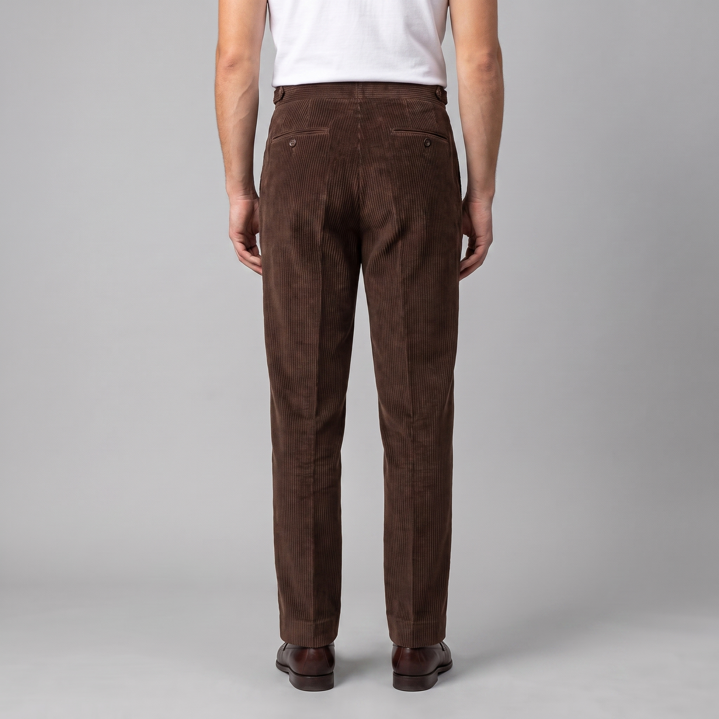 Crispin | Corduroy Trousers Beige Pleated Regular Fit for Men