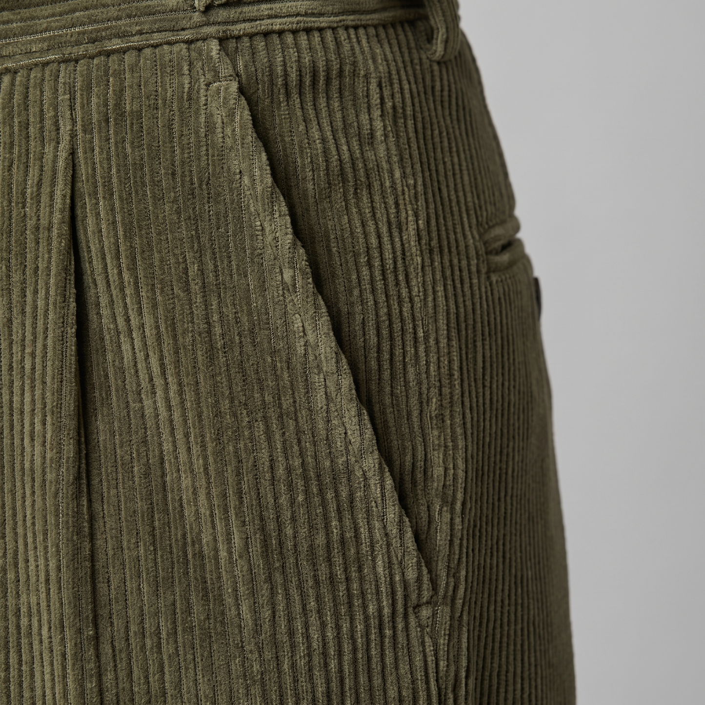 Crispin | Corduroy Trousers Beige Pleated Regular Fit for Men