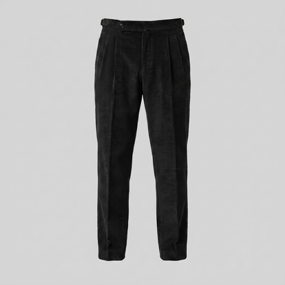 Crispin | Corduroy Trousers Beige Pleated Regular Fit for Men