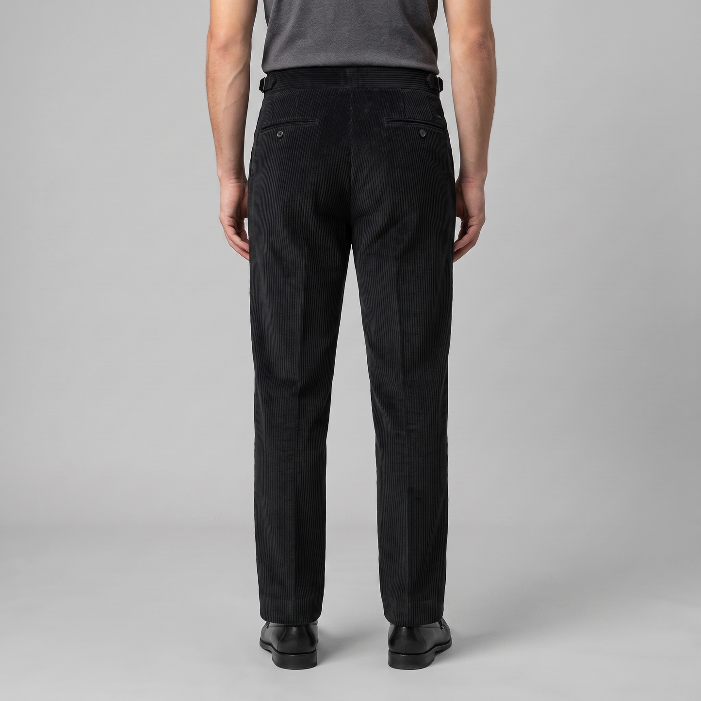 Crispin | Corduroy Trousers Beige Pleated Regular Fit for Men