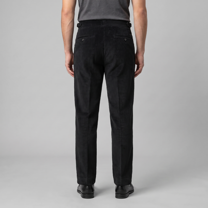 Crispin | Corduroy Trousers Beige Pleated Regular Fit for Men