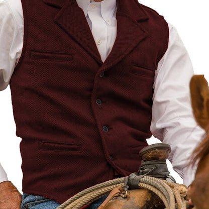 Etta | Waistcoat Brown Herringbone Tweed Notched Lapel for Women