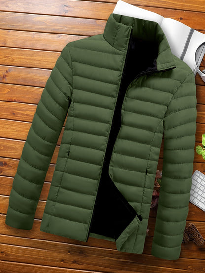 Henrietta | Puffer Jacket Mustard Yellow Quilted Stand Collar for Women